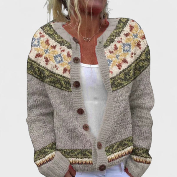 Barth - Cardigan a maglia larga con fantasia chic