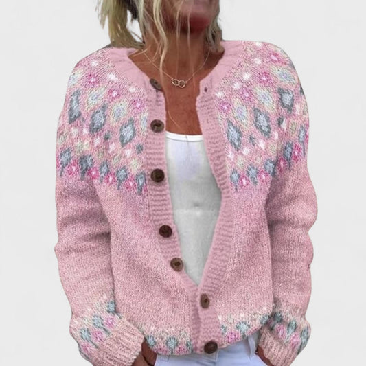 Barth - Cardigan a maglia larga con fantasia chic